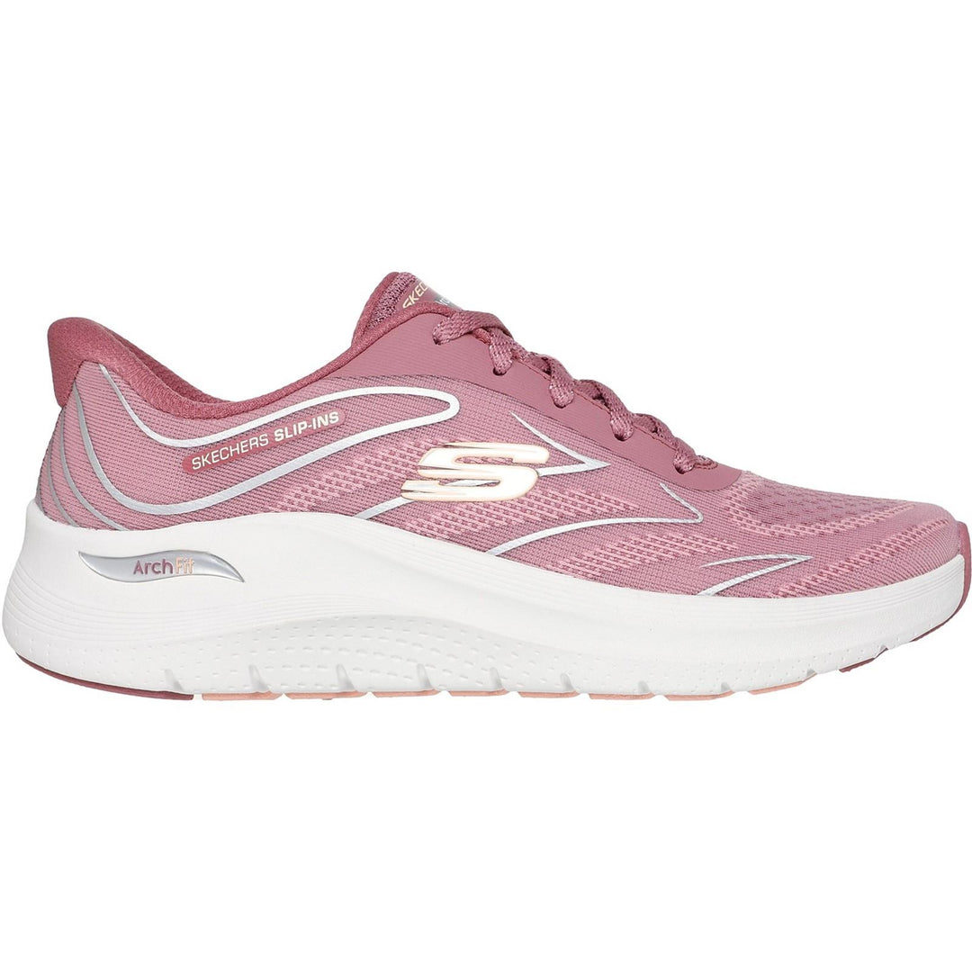 Women's Wide Fit Skechers 150328 Slip-ins Arch Fit 2.0 Sleek Stride Trainers in Dark Mauve - Image 2