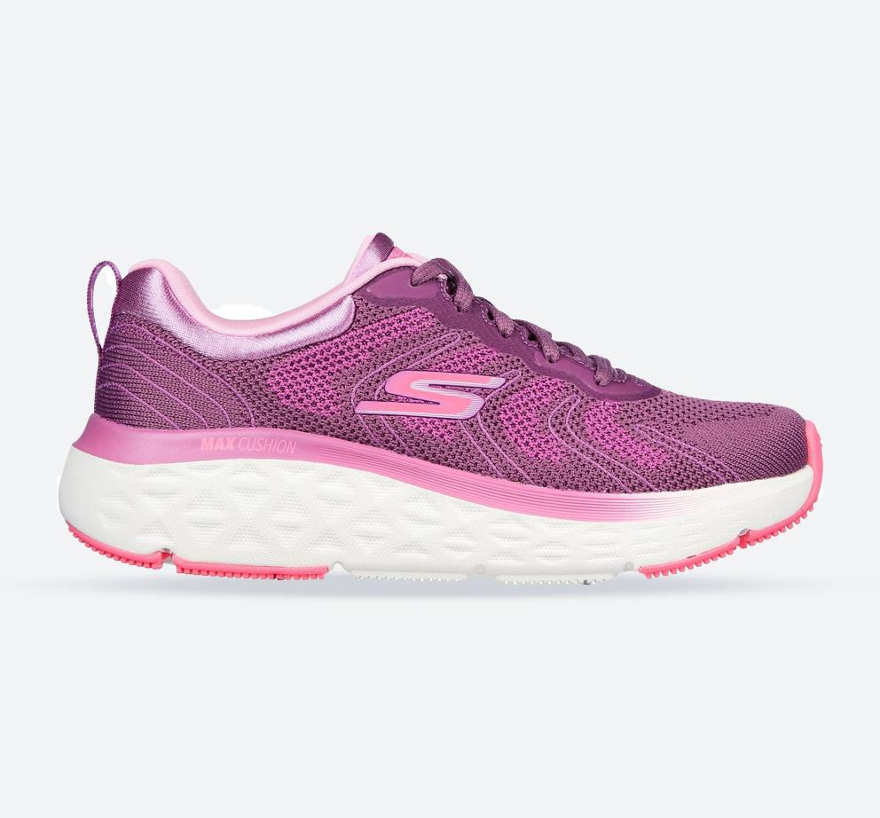 Women's Wide Fit Skechers 129120 Max Cushioning Delta Trainers in Purple/Pink - Image 1