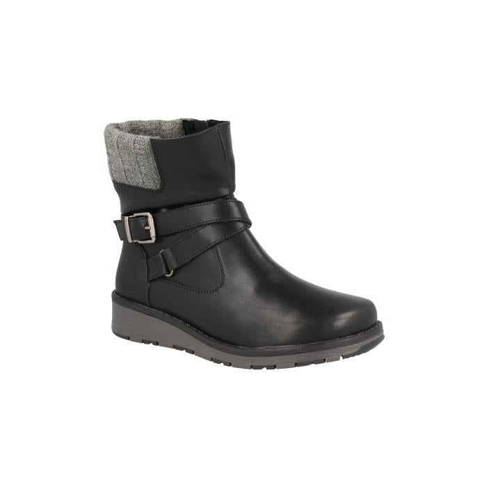 Women's Wide Fit DB Mink Boots in Black Synthetic - Image 1
