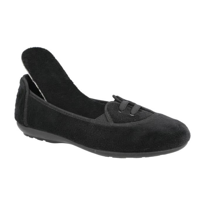 Women's Wide Fit DB Kent Slippers in Black Velour - Image 6