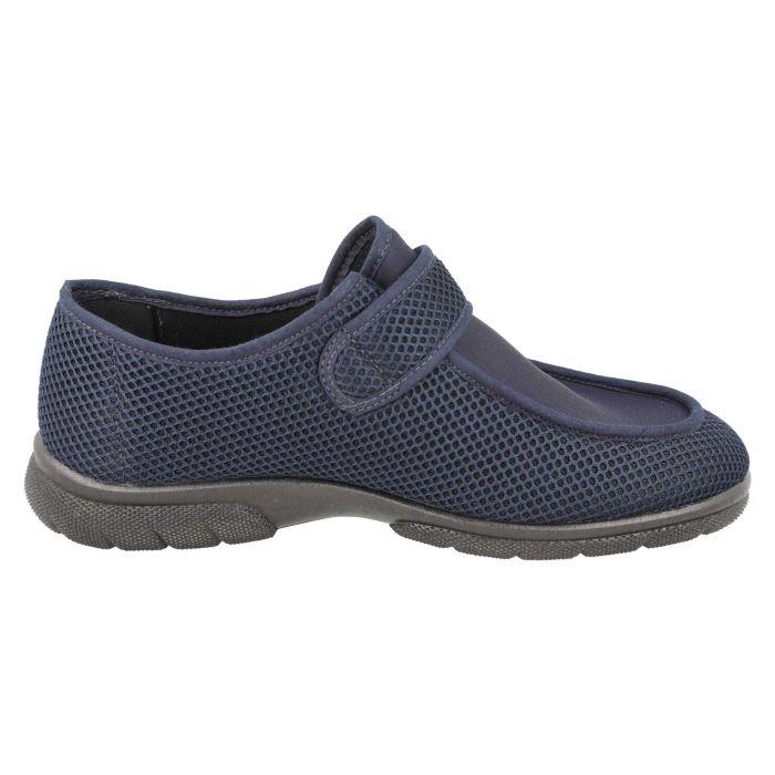 Men's Wide Fit DB Jamie Shoes in Black Stretch Textile - Image 1