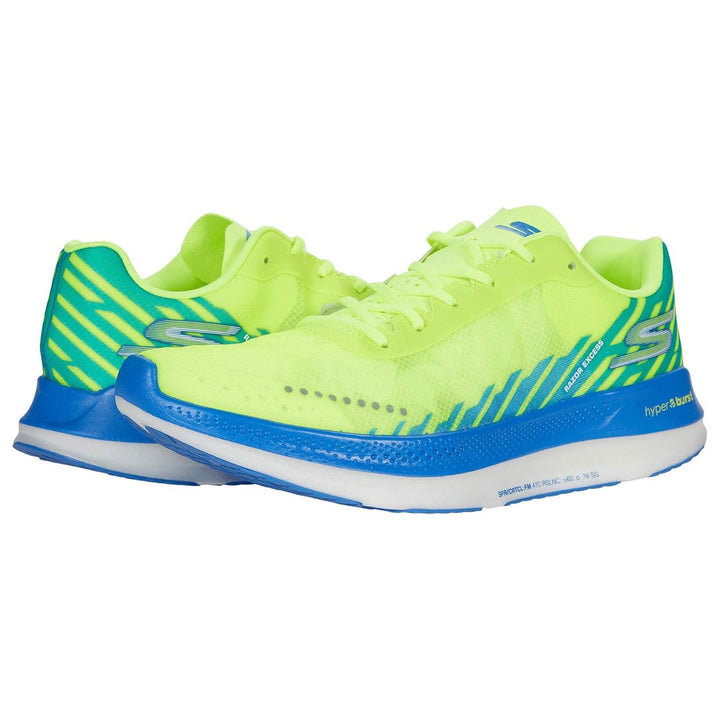 Men's Wide Fit Skechers Go Run Razor Excess Sports Trainers in Blue/Coral - Image 1
