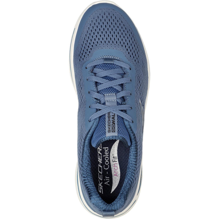 Women's Wide Fit Skechers 124404 Go Walk Arch Fit Motion Breez Trainers in Blue - Image 1