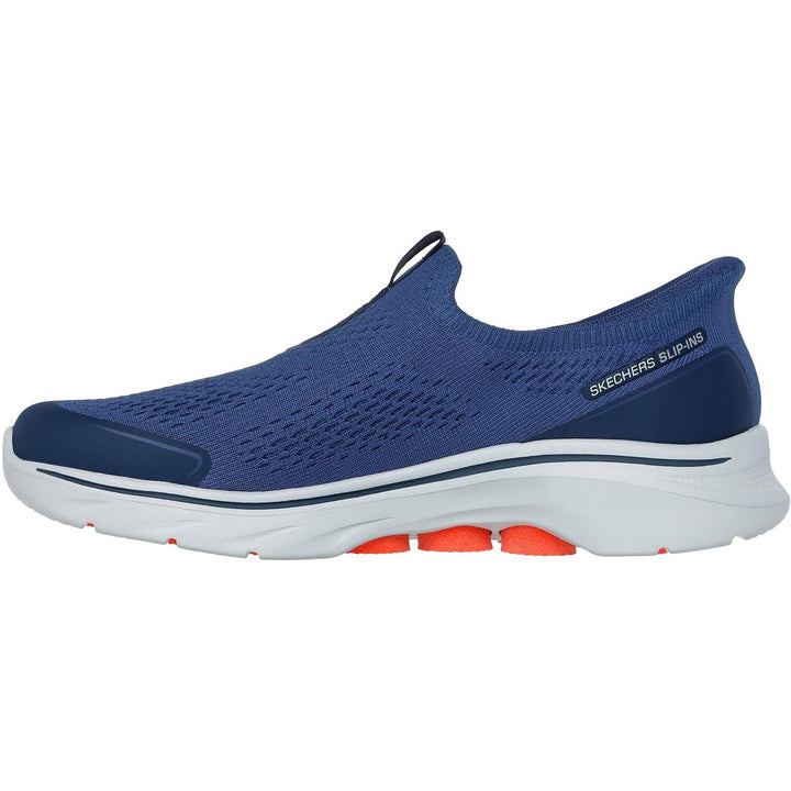 Men's Wide Fit Skechers 216553 Slip-ins Go Walk 7 Easy On Evolution Trainers in Black/Charcoal - Image 1