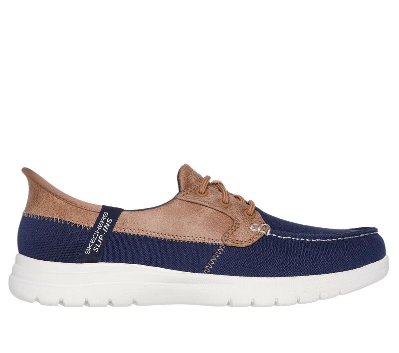 Women's Wide Fit Skechers 136536 Slip-ins On The Go Flex Palmilla Trainers in Navy - Image 2