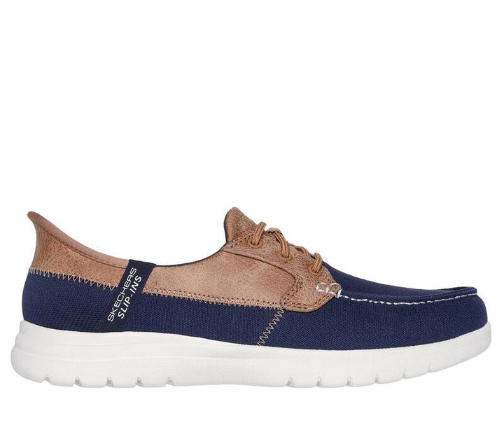Women's Wide Fit Skechers 136536 Slip-ins On The Go Flex Palmilla Trainers in Navy - Image 1
