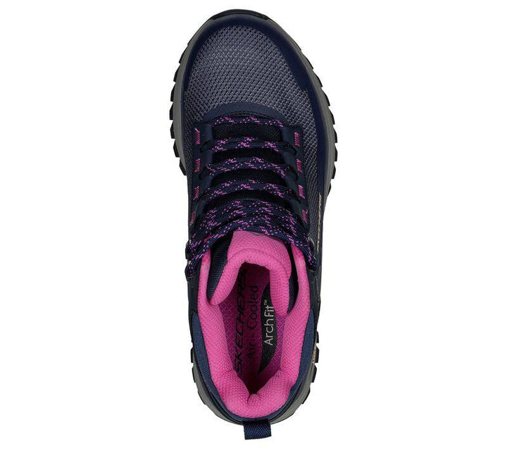 Women's Wide Fit Skechers 180086 Arch Fit Discover Elevation Gain Boots in Navy/Purple - Image 1