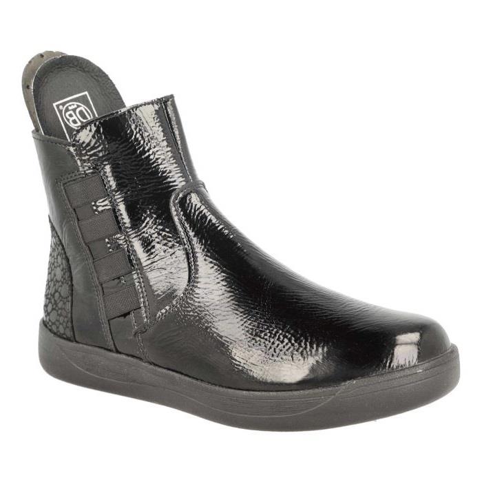 Women's Wide Fit DB Delphine Boots in Black Leather - Image 16