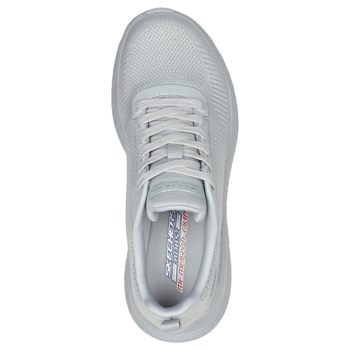 Women's Wide Fit Skechers Bobs Squad Chaos Face Off 117209 Vegan Trainers - Light Grey in Light Grey - Image 1