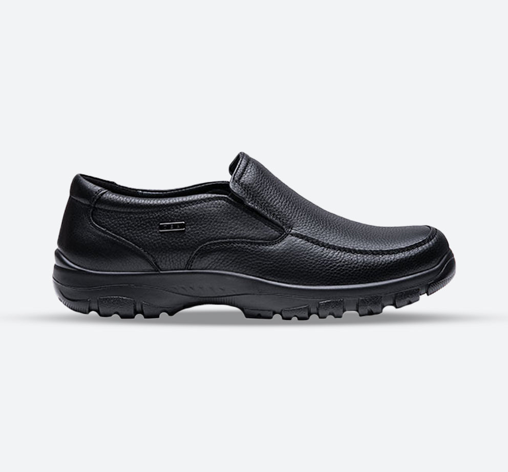 Mens Wide Fit Grunwald A-7822 Waterproof Slip On Shoes in Black - Image 1