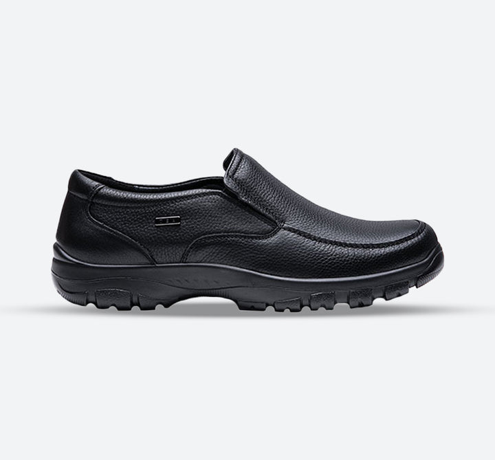 Mens Wide Fit Grunwald A-7822 Waterproof Slip On Shoes in Black - Image 1