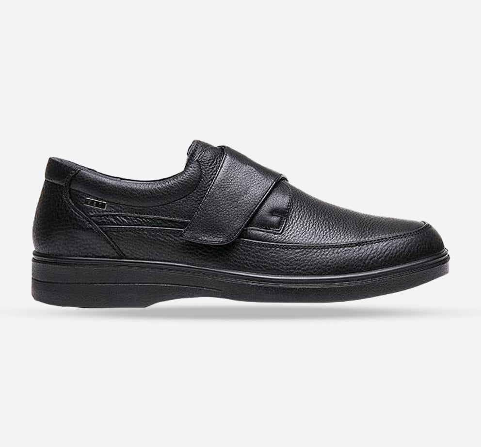 Mens Wide Fit Grunwald A-903 Shoes in Black - Image 1