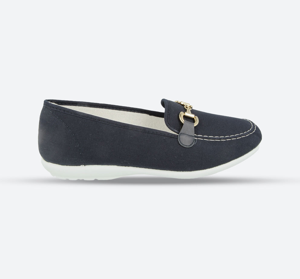 Womens Wide Fit DB Alpha Canvas Shoes in Navy - Image 1