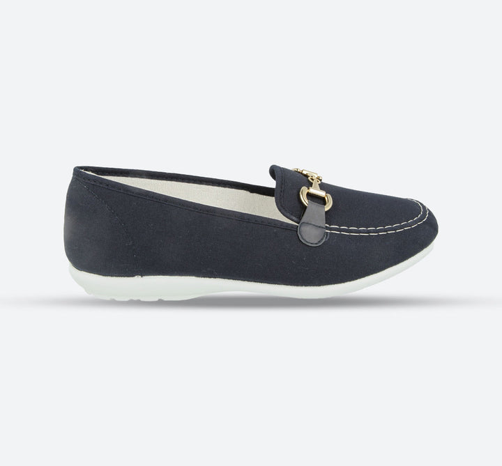 Womens Wide Fit DB Alpha Canvas Shoes in Navy - Image 1