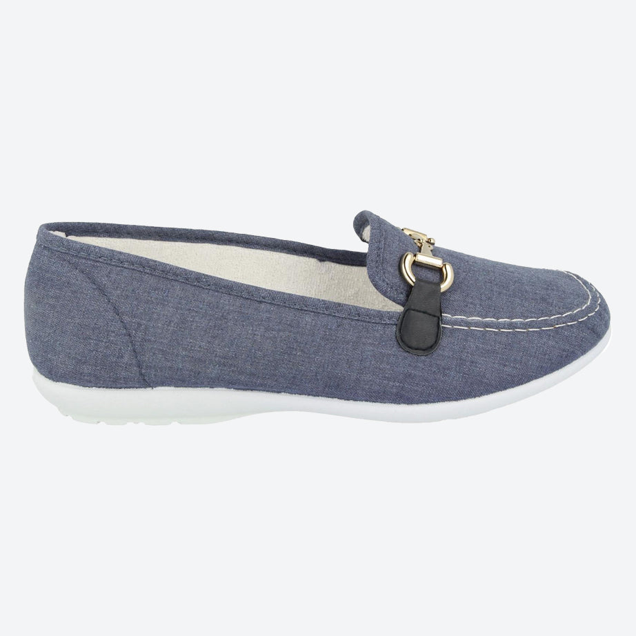 Womens Wide Fit DB Alpha Canvas Shoes in Navy - Image 4