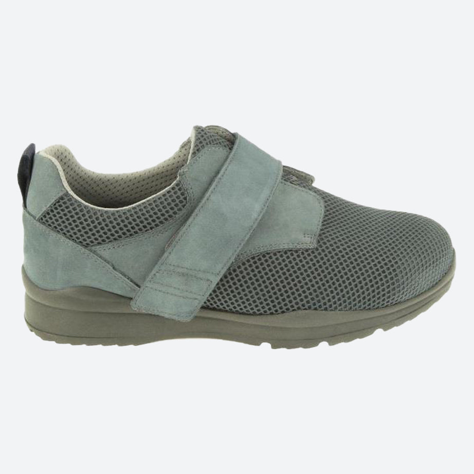Men's Wide Fit DB Andy Canvas Shoes in Black Mesh Tex / Nubuck - Image 6