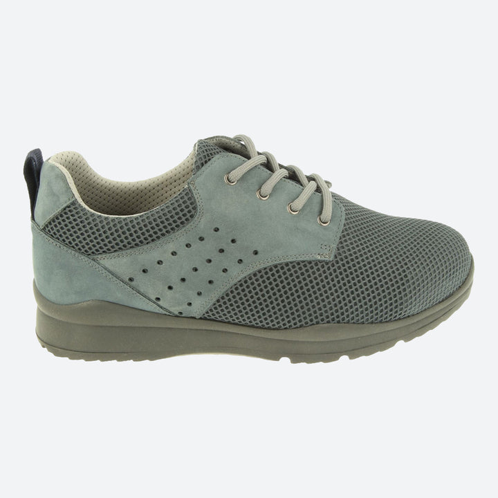 Mens Wide Fit DB Archie Shoes in Black Mesh/Nubuck - Image 1