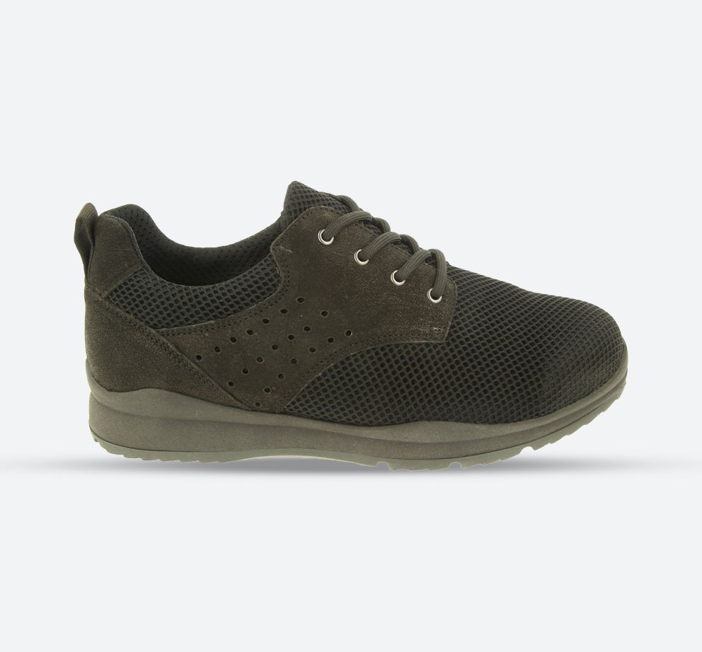 Mens Wide Fit DB Archie Shoes in Black Mesh/Nubuck - Image 1