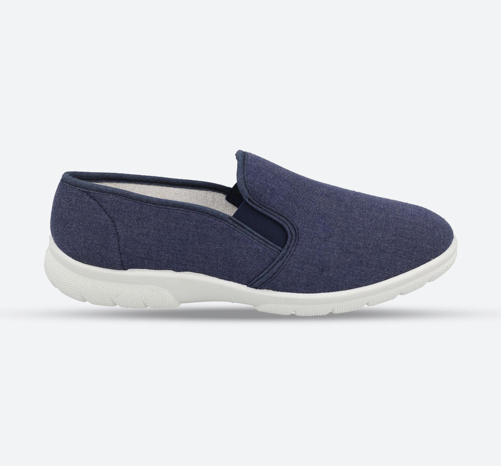 Mens Wide Fit DB Arnold Canvas in Denim Blue - Image 1
