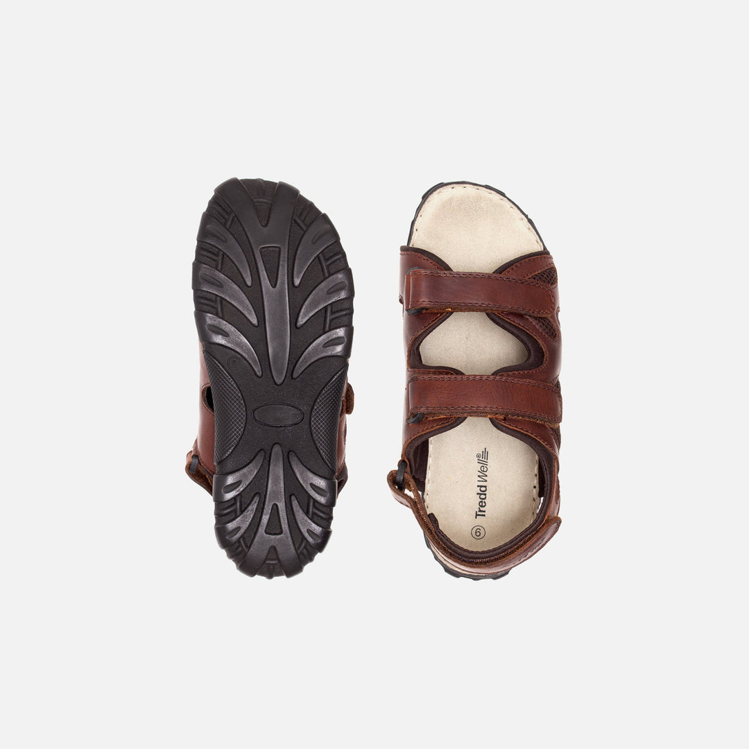 Mens Wide Fit Sandals Ashley Sandals by Tredd Well - Brown in Brown - Image 5