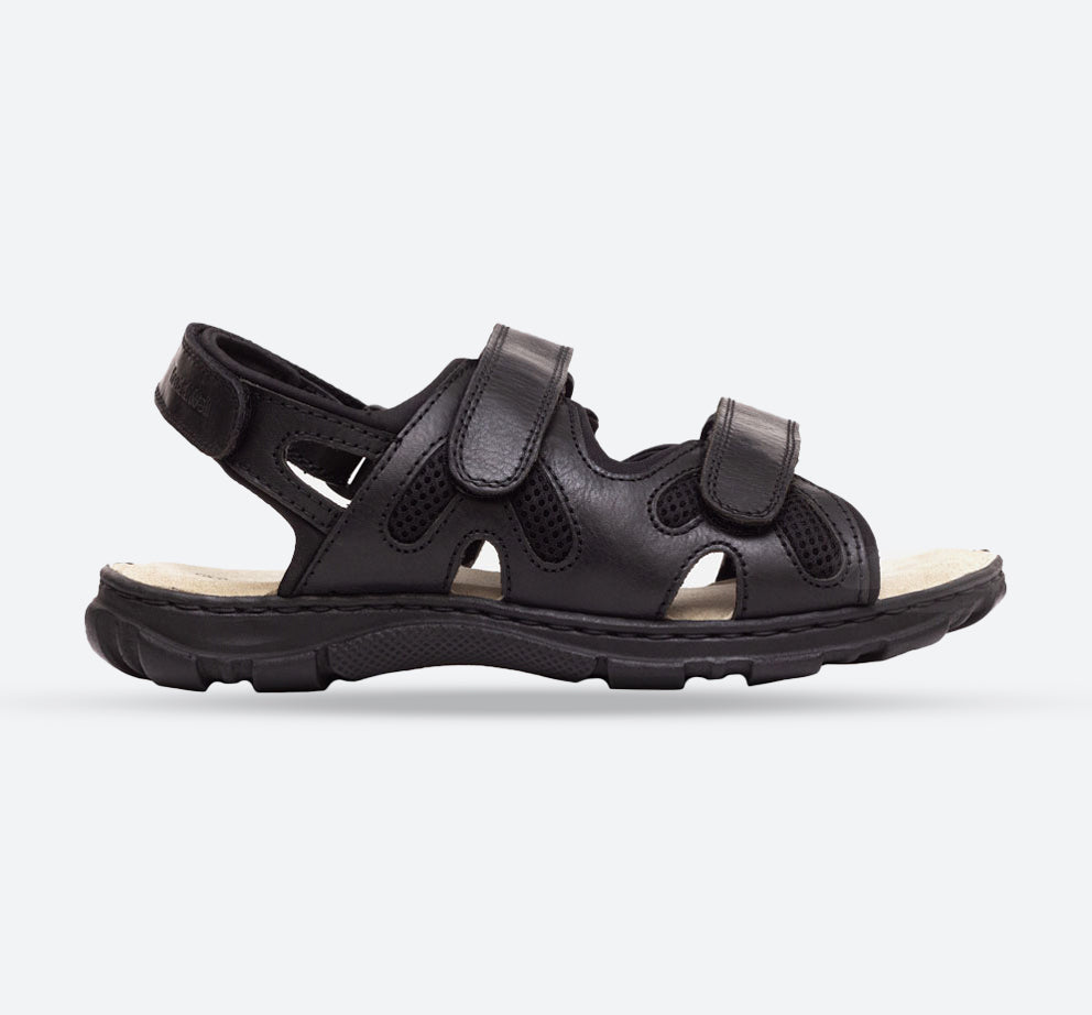 Mens Wide Fit Sandals Ashley Sandals by Tredd Well - Black in Black - Image 1