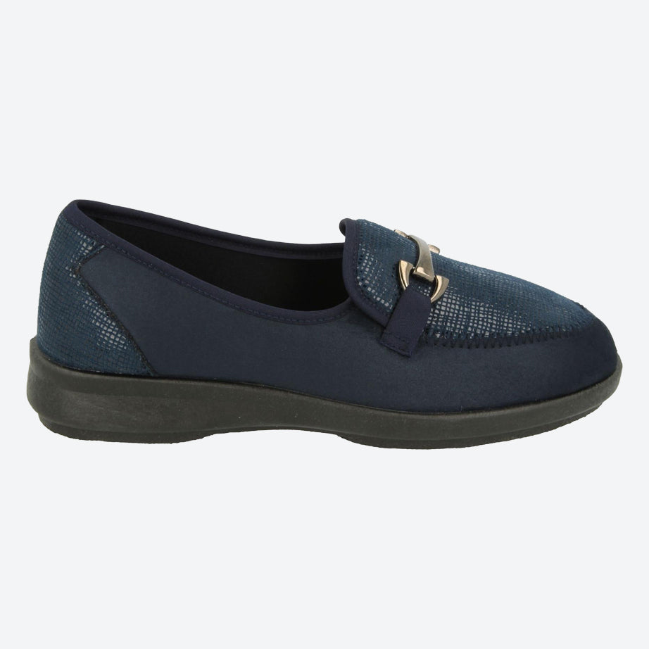 Womens Wide Fit DB Aster Vegan Shoes in Black Stretch - Image 6