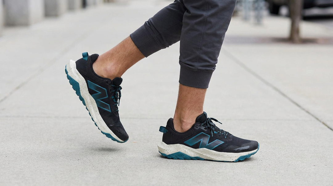 Men's Wide Fit New Balance MNTR9D5 Dynasoft Nitrel V6 Trail Walking/Running Trainers in Black/Salt Water - Image 3