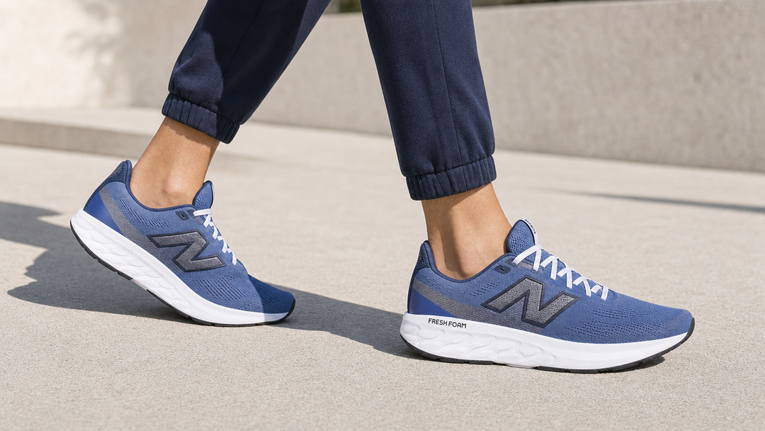 Women's Wide Fit New Balance M52028X Walking/Running Trainers - Fresh Foam in Navy/White - Image 3