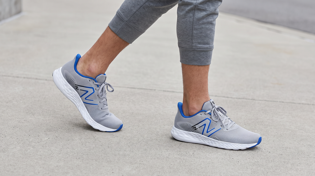 Men's Wide Fit New Balance Dynasoft M411626 Walking/Running Trainers in Grey/Matter - Image 3