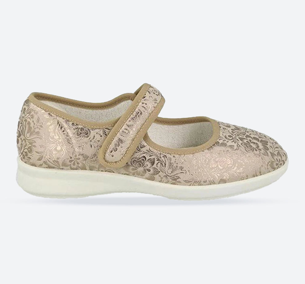 Womens Wide Fit DB Auckland Canvas in Beige - Image 1