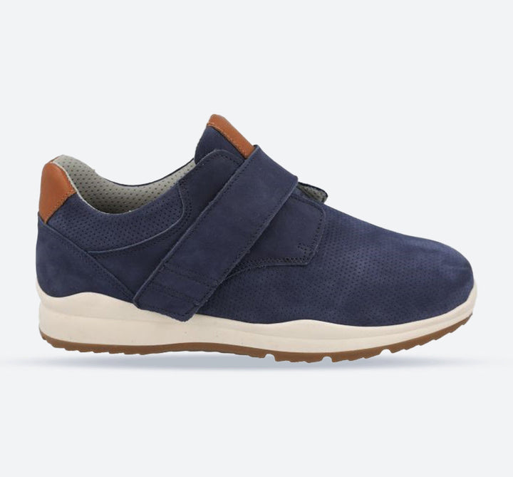 Men's Wide Fit DB Bennett Shoes in Navy Nubuck - Image 1