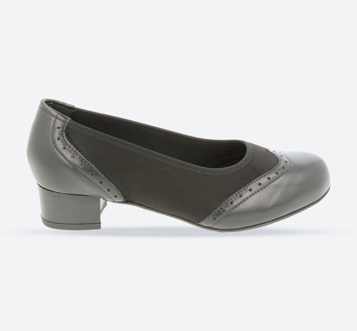 Womens Wide Fit DB Badminton Shoes in Black / Suedette Stretch - Image 1