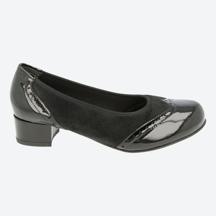Womens Wide Fit DB Badminton Shoes in Black / Suedette Stretch - Image 1