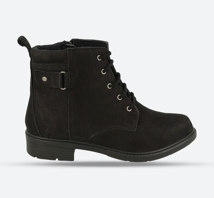 Womens Wide Fit DB Bayeux Boots in Black Nubuck - Image 1