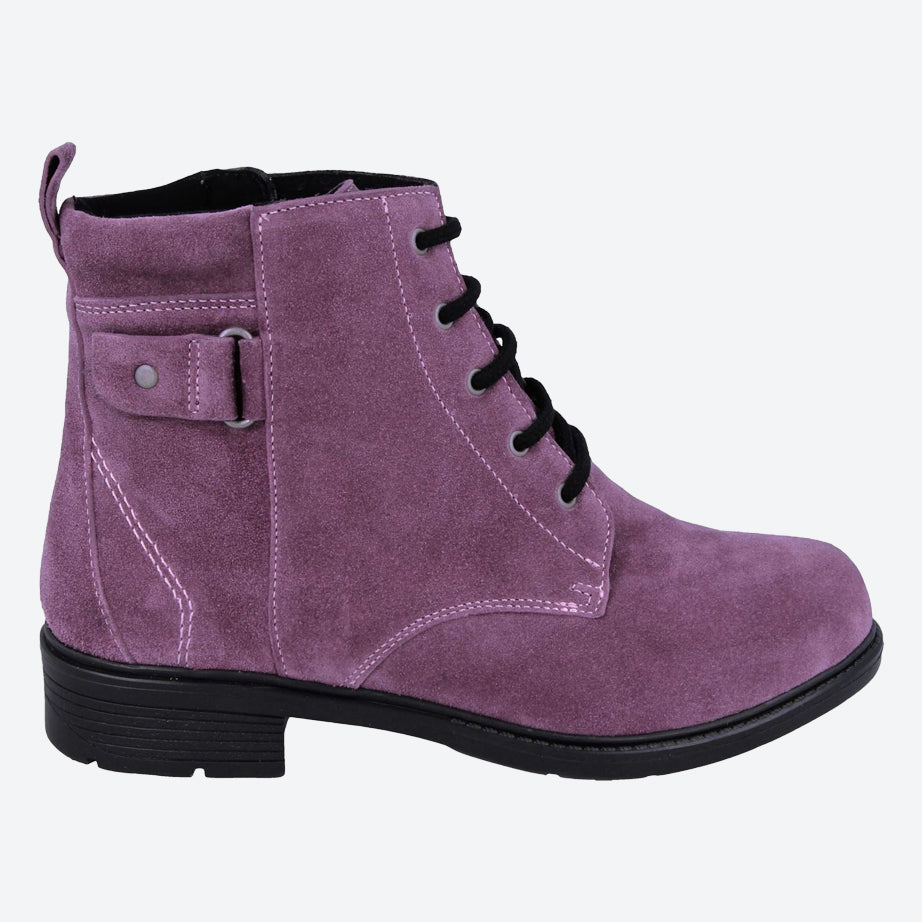 Womens Wide Fit DB Bayeux Boots in Black Nubuck - Image 14