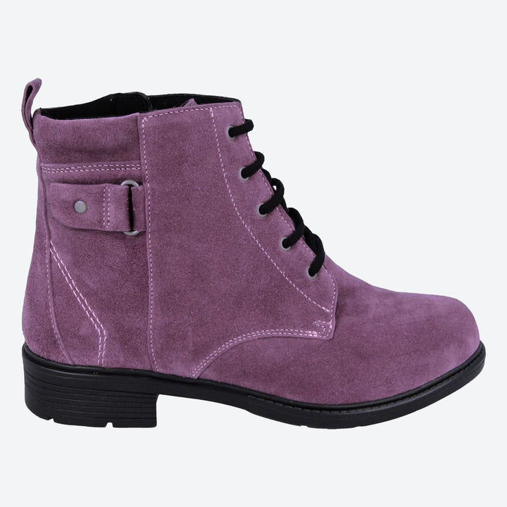 Womens Wide Fit DB Bayeux Boots in Black Nubuck - Image 1