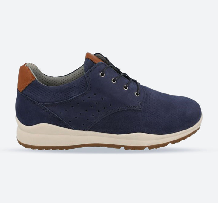 Men's Wide Fit DB Benjamin Shoes in Navy Nubuck - Image 1