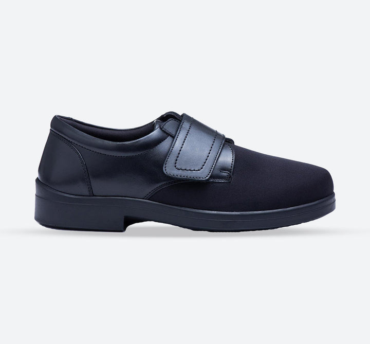 Mens Wide Fit Tredd Well Benjamin Velcro Soft Stretch Shoes - Black in Black - Image 1