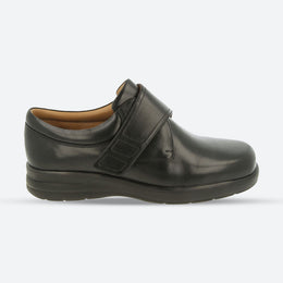 Mens Wide Fit DB Havant 2 Shoes in Black Leather - Image 1