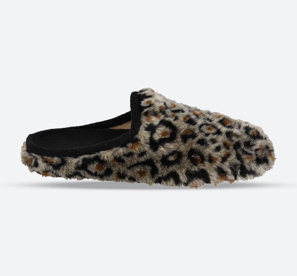 Womens Wide Fit DB Bittern Mules in Grey Animal Print - Image 1