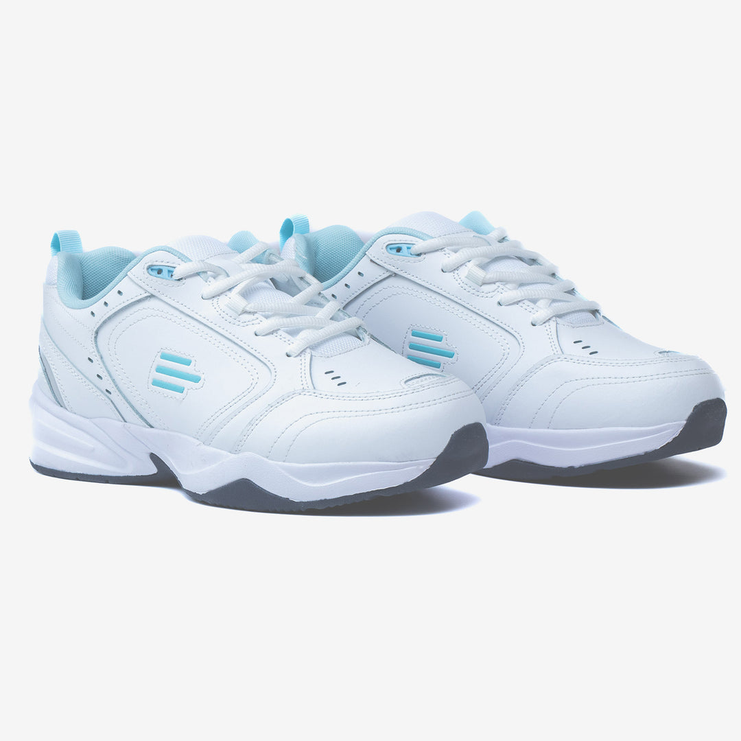 Women's Wide Fit Tredd Well Bluebell Trainers in White/Blue - Image 6