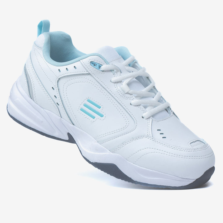 Women's Wide Fit Tredd Well Bluebell Trainers in White/Blue - Image 1