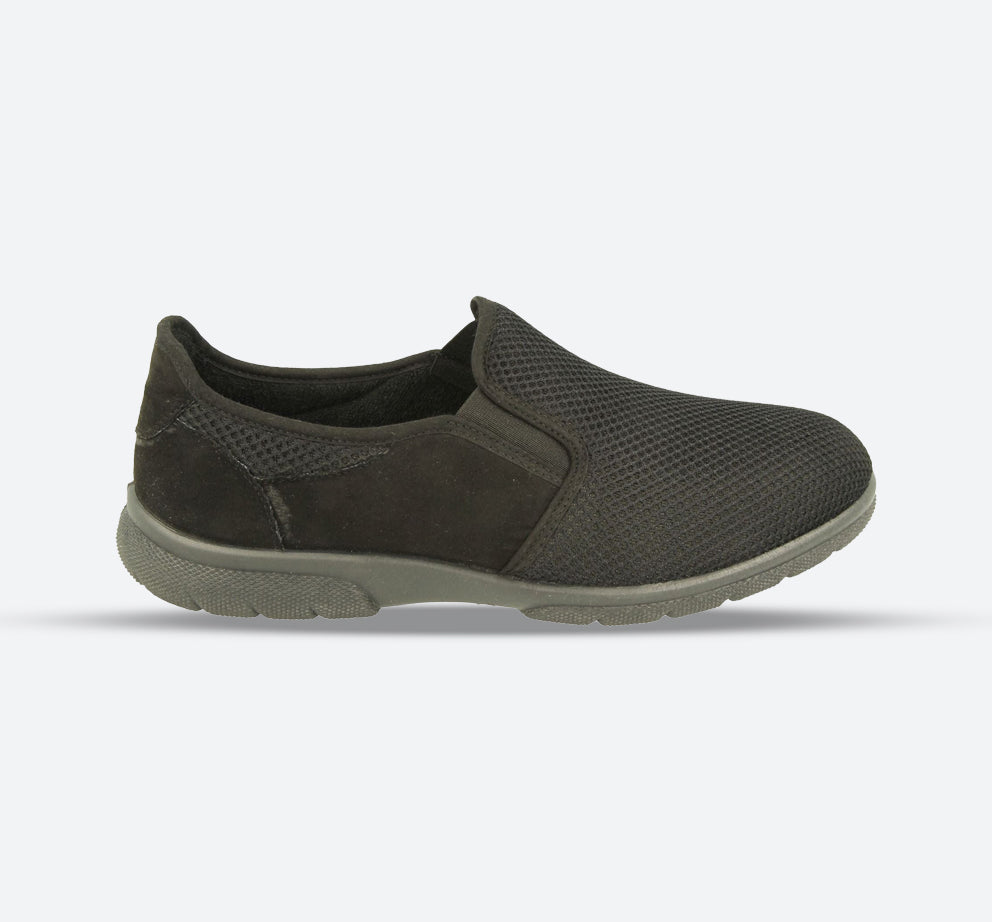 Men's Wide Fit DB Cairo Shoes in Black Textile - Image 1