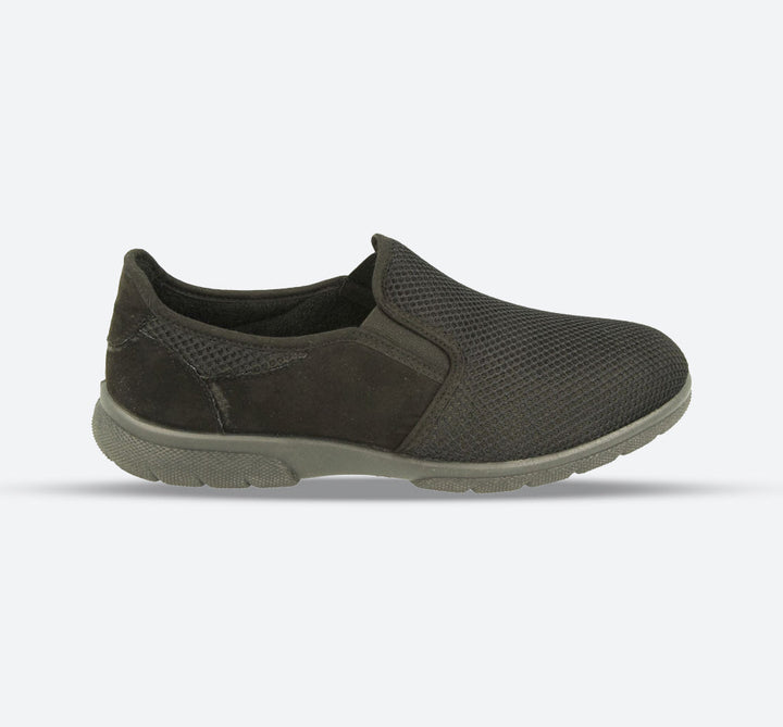Men's Wide Fit DB Cairo Shoes in Black Textile - Image 1