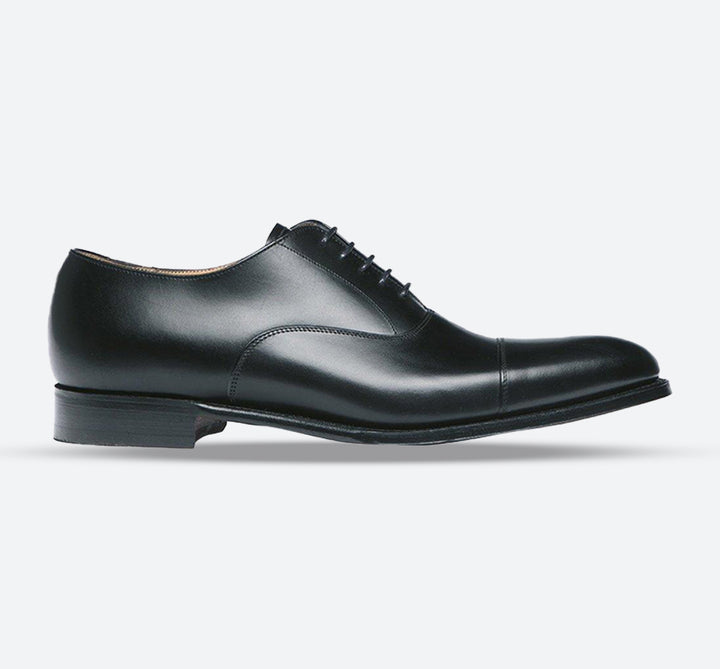 Mens Wide Fit Cheaney Lime Oxford Shoes in Black - Image 1