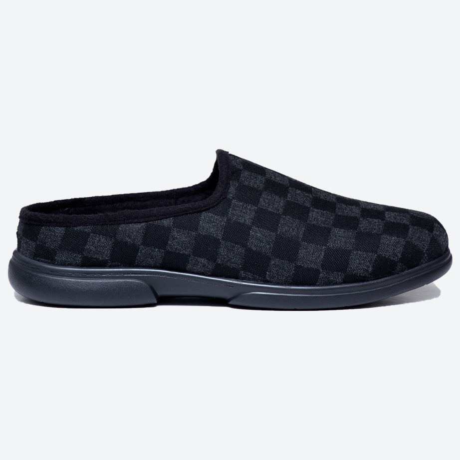 Men's Wide Fit Tredd Well Clarkson Mule Slippers in Black - Image 2