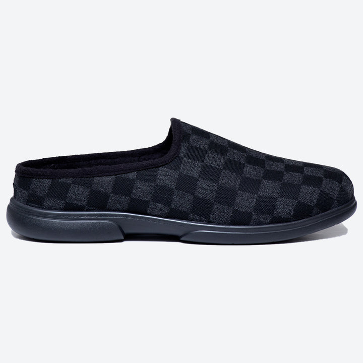Men's Wide Fit Tredd Well Clarkson Mule Slippers in Black - Image 1