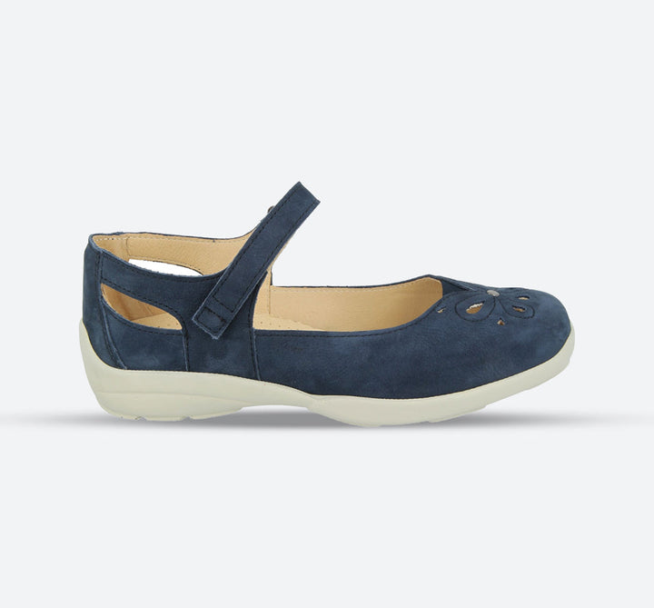 Womens Wide Fit DB Colby Sandals in Navy Suede - Image 1