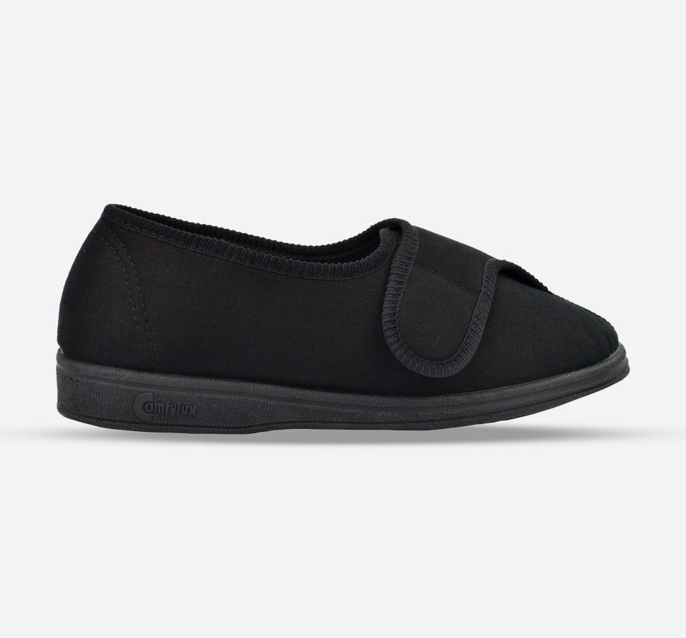 Mens Wide Fit Comfylux Bill Slippers in Black - Image 1