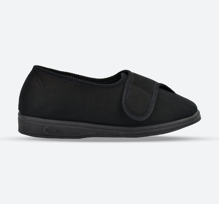 Mens Wide Fit Comfylux Bill Slippers in Black - Image 1